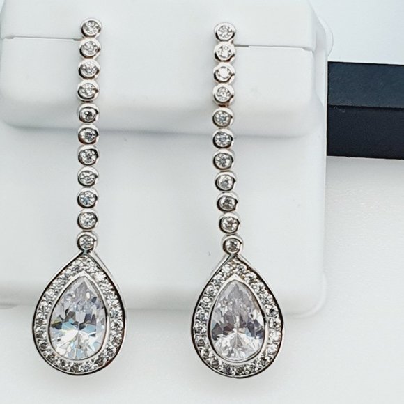 "925 Sterling Silver Cubic Zircon Earrings, UU1P7A7023 - Picture 4 of 11